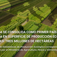 España se consolida como primer país de Europa en superficie de Producción Ecológica, con casi tres millones de hectáreas